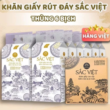 Thùng 6 Bịch Giấy Treo Tường Sắc Việt 1.320 tờ 4 lớp mềm mịn - Bột gỗ tự nhiên 100% - Giá chỉ 123.000₫ 7