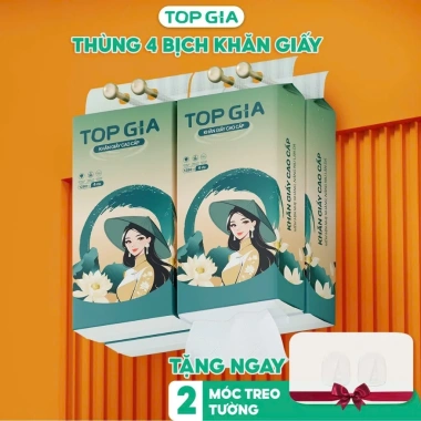 Thùng 6 Bịch Giấy Vệ Sinh Treo Tường TopGia Sắc Việt 4 Lớp 1.280 Tờ Mềm Mịn - 119k 10 Thùng 6 Bịch Giấy Vệ Sinh Treo Tường TopGia Sắc Việt 4 Lớp 1.280 Tờ Mềm Mịn - 119k 10