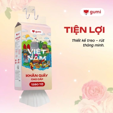 Thùng 6 bịch Khăn Giấy Gumi treo tường an toàn, tặng 3 móc, giá ưu đãi 104.600₫ 4