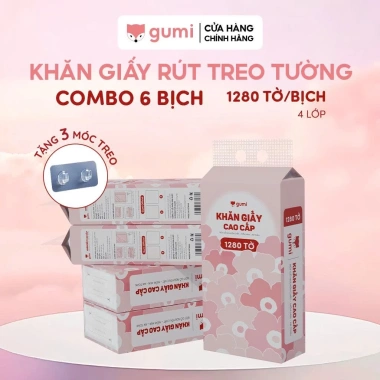 Thùng 6 bịch Khăn Giấy Gumi treo tường an toàn, tặng 3 móc, giá ưu đãi 104.600₫ 10