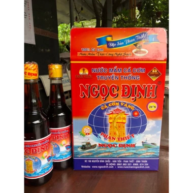 Thùng 6 chai 500ml Nước mắm cá cơm truyền thống Ngọc Định Phan Thiết - Nguyên chất, giảm giá