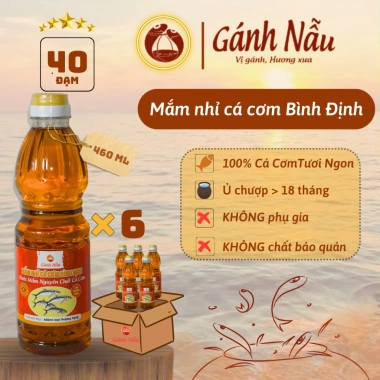 Thùng 6 chai Nước mắm Bình Định đạm 40, 460ml - Giá ưu đãi 310.000đ