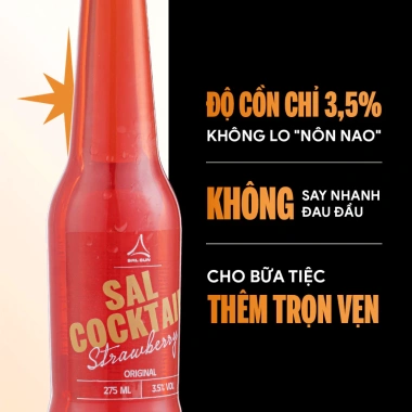 Thùng 6 chai SAL COCKTAIL vị dâu 275ml - Giá ưu đãi 230.000đ, giảm từ 276.000đ 7