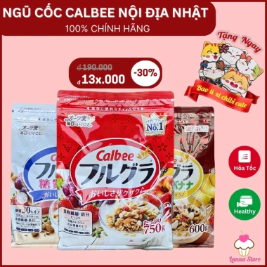 Thùng 6 gói Ngũ cốc Calbee Nhật Bản ăn kiêng giảm cân mix hoa quả, trái cây, sữa chua, ăn sáng - giá 1.113.000 VND