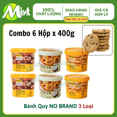 Thùng 6 Hộp Bánh Quy Giòn NoBrand 400g Mix Bơ Dừa ChocoChip - Chính Hãng, 402.000₫