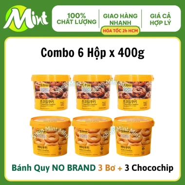 Thùng 6 Hộp Bánh Quy Giòn NoBrand 400g Mix Bơ Dừa ChocoChip - Chính Hãng, 402.000₫