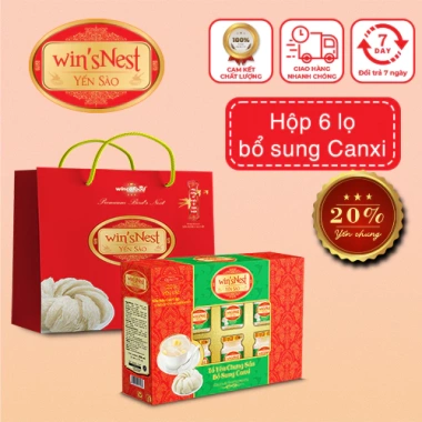 Thùng 6 Hộp Yến Sào cao cấp win'sNest - Tổ Yến Chưng Sẵn Bổ Sung Canxi 20% - 2.275.000₫ 2