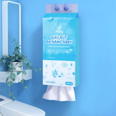 Thùng 6 Khăn Giấy Rút Treo Tường Abby 1.280 Tờ - Nhỏ Gọn, Cao Cấp, Đa Năng, 3 Móc Treo - Giá 175.705₫