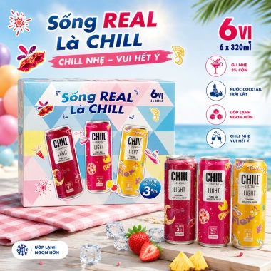 Thùng 6 lon Chill Cocktail Mix 320ml - Nước trái cây lên men, giá ưu đãi 155,000 VND