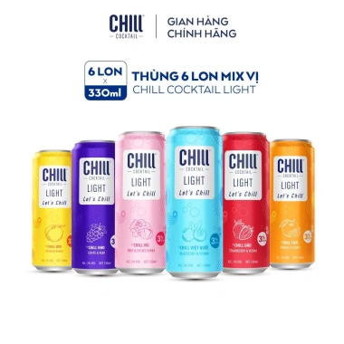 Thùng 6 lon Chill Cocktail Mix 320ml - Nước trái cây lên men, giá ưu đãi 155,000 VND