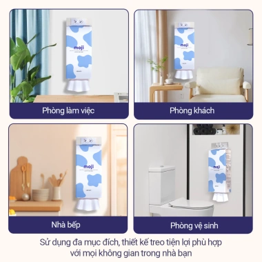 Thùng 6 túi Giấy rút treo tường MOJI 4 lớp 100% bột gỗ nguyên sinh không tẩy trắng - Tặng 3 móc treo, giảm giá tới 18% 6