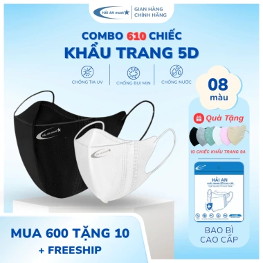 Thùng 600-500 Khẩu Trang 5D + 10 9A Hải An Mask 3 Lớp Kháng Khuẩn Chống UV 2 Thùng 600-500 Khẩu Trang 5D + 10 9A Hải An Mask 3 Lớp Kháng Khuẩn Chống UV 2