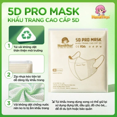 Thùng 600 khẩu trang 5D Hannah Seyo 3 lớp kháng khuẩn, lọc bụi, quai không đau tai - 185.000₫