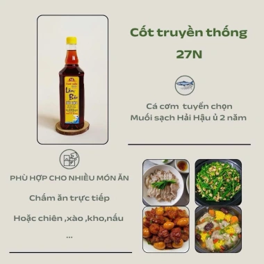 Thùng 8 chai 0,5L Nước Mắm Lâm Bão Nút Vàng 32° Đạm Cốt Cá – Chính hãng, chỉ 289.000₫ 6