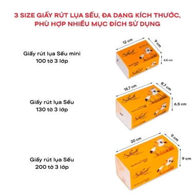 Thùng 9 giấy ăn rút Silkwell 200 tờ 3 lớp Mềm mịn, không tẩy trắng - 117.000 VND