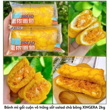 Thùng Bánh Mì Sandwich Cuộn Vỏ Trứng Chà Bông XINGERA 2kg Sốt Kem Ngọt 195k