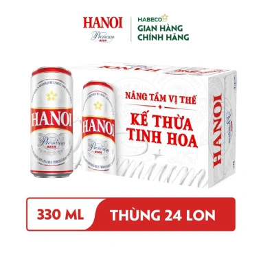 Thùng bia Hà Nội Premium 24 lon 330ml - Giá chỉ 472k, ship hỏa tốc Hà Nội