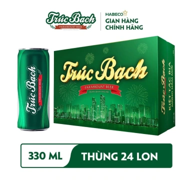 Thùng bia Trúc Bạch 24 lon 330ml - Giá chỉ 645k, giảm ngay, ship hỏa tốc Hà Nội