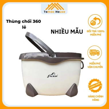 Thùng chổi lau nhà 360 độ Tomas - Xô cây lau nhà thay thế, tiện lợi, giá 170.000đ