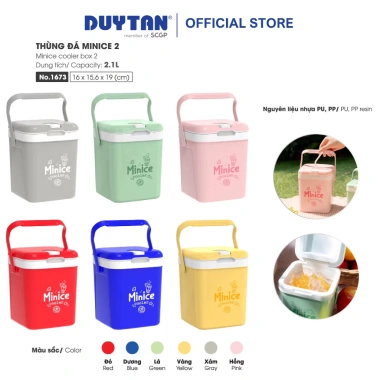 Thùng đá Minice 1-2.1-3L DUY TÂN nhựa PP PU giữ nhiệt, mini quai xách, giải khát 70.000₫