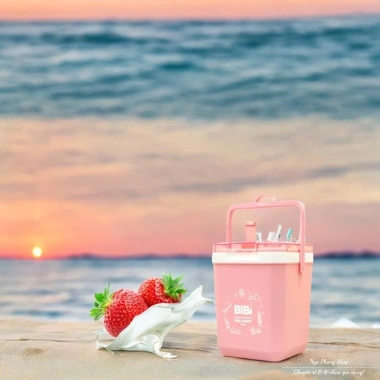 Thùng Đá Vuông 1.2L Bibi - Giữ Nhiệt 12h, Đựng Cà Phê, Trà Sữa, Nước - Cao Cấp, 85.000 VND