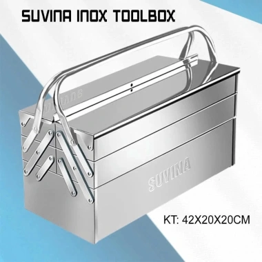 Thùng Đựng Đồ Nghề Inox 304 3 Tầng 5 Ngăn - Chống Han Rỉ, Giá Ưu Đãi 499.000₫
