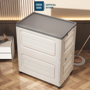 Thùng Đựng Quần Áo Dung Tích Lớn Q430 - Hộp Nhựa Gấp Gọn, Bánh Xe Di Chuyển, Giá 349k