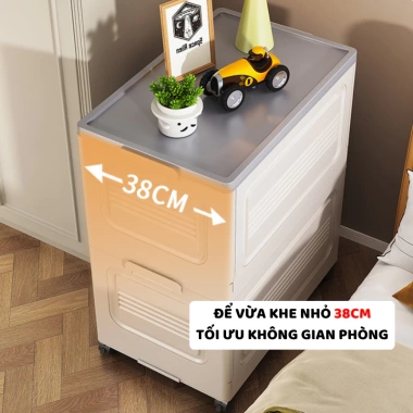 Thùng Đựng Quần Áo Dung Tích Lớn Q430 - Hộp Nhựa Gấp Gọn, Bánh Xe Di Chuyển, Giá 349k