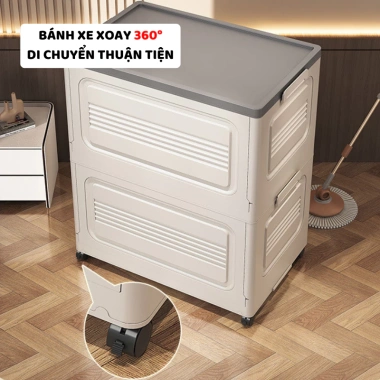 Thùng Đựng Quần Áo Dung Tích Lớn Q430 - Hộp Nhựa Gấp Gọn, Bánh Xe Di Chuyển, Giá 349k