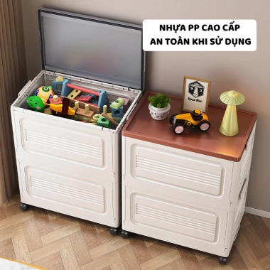 Thùng Đựng Quần Áo Dung Tích Lớn Q430 - Hộp Nhựa Gấp Gọn, Bánh Xe Di Chuyển, Giá 349k