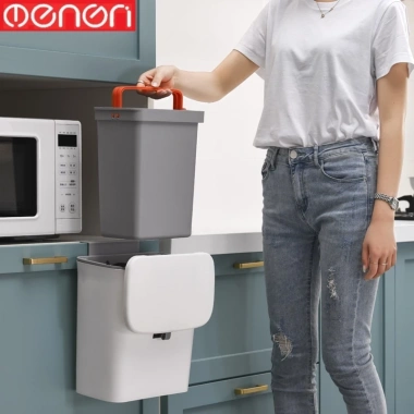 Thùng đựng rác nhựa PP NENON - nắp treo, cánh tủ hoặc dán tường, giảm giá 169k