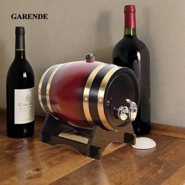 Thùng gỗ lão hóa Garende có giá đỡ, quà tặng cổ điển, spigot - Thùng bia rượu vang, rượu mạnh, giá 328.900₫ 4