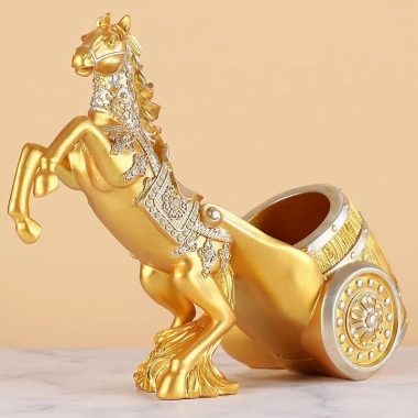 Thùng Gỗ Ngựa Xe Kéo Giá Rượu Vang Đỏ Tủ Rượu Trang Trí Nhà Châu Âu Hiện Đại Livi