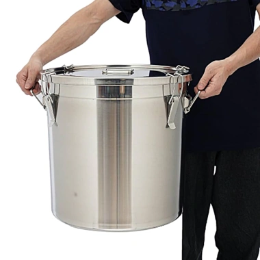 Thùng inox đa năng 12-100L nắp khóa Đựng gạo, nước, bột, hạt, tiết kiệm không gian, giá 380.000