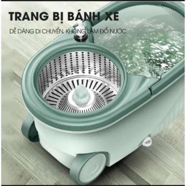 Thùng lau nhà Hokori - Cây lau xoay 360°, bông sợi cao, tay kéo, móc treo - 317.000₫