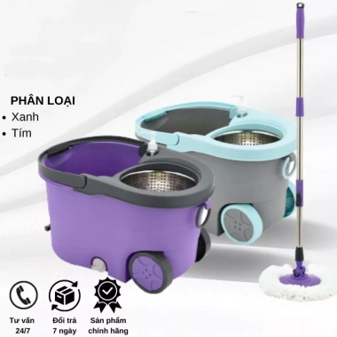 Thùng lau nhà Hokori - Cây lau xoay 360°, bông sợi cao, tay kéo, móc treo - 317.000₫ 7 Thùng lau nhà Hokori - Cây lau xoay 360°, bông sợi cao, tay kéo, móc treo - 317.000₫ 7
