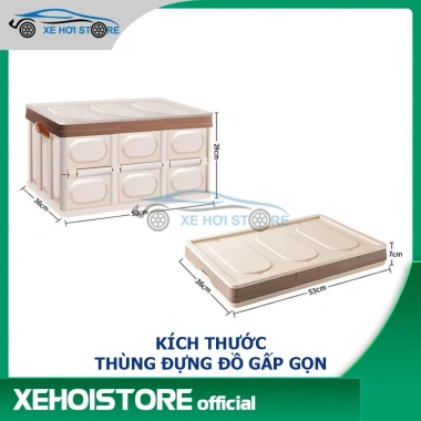 Thùng Nhựa Gấp Gọn 55L Nắp Đậy Ô Tô - Hộp Đựng Đồ Đi Chợ Picnic Dã Ngoại, Giá 60.000đ 3