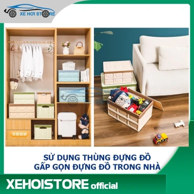 Thùng Nhựa Gấp Gọn 55L Nắp Đậy Ô Tô - Hộp Đựng Đồ Đi Chợ Picnic Dã Ngoại, Giá 60.000đ 4