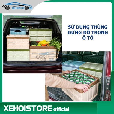 Thùng Nhựa Gấp Gọn 55L Nắp Đậy Ô Tô - Hộp Đựng Đồ Đi Chợ Picnic Dã Ngoại, Giá 60.000đ 6