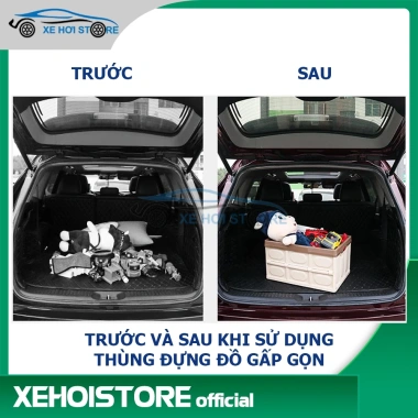 Thùng Nhựa Gấp Gọn 55L Nắp Đậy Ô Tô - Hộp Đựng Đồ Đi Chợ Picnic Dã Ngoại, Giá 60.000đ 7