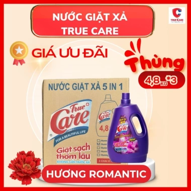 Thùng nước giặt True Care 3 chai 4,8kg Giặt sạch, thơm lâu, không cần nước xả, 511.000₫