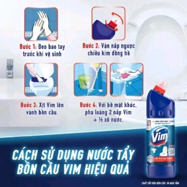Thùng Nước Tẩy Bồn Cầu Vim Xanh Biển 880ml – Diệt Khuẩn, Làm Sạch Toilet Nhanh, Giá Ưu Đãi 335.000₫