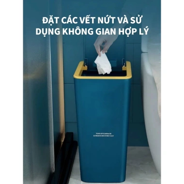 Thùng rác 15L ATINH siêu sốc - Nhấn nút, công nghệ chống bám mùi, chỉ 70.950đ