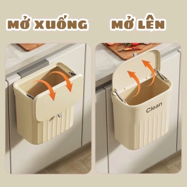 Thùng rác dán tường 12L treo tủ bếp - nắp lật thông minh, tiện dụng cho nhà bếp