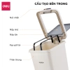Thùng rác đạp chân Deli 10-15L chữ nhật nắp đậy chống mùi phòng khách & ngủ 3