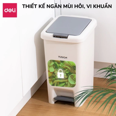 Thùng rác đạp chân Deli 10-15L chữ nhật nắp đậy chống mùi phòng khách & ngủ 4 Thùng rác đạp chân Deli 10-15L chữ nhật nắp đậy chống mùi phòng khách & ngủ 4