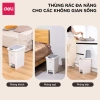Thùng rác đạp chân Deli 10-15L chữ nhật nắp đậy chống mùi phòng khách & ngủ 8