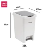 Thùng rác đạp chân Deli 10-15L chữ nhật nắp đậy chống mùi phòng khách & ngủ 9