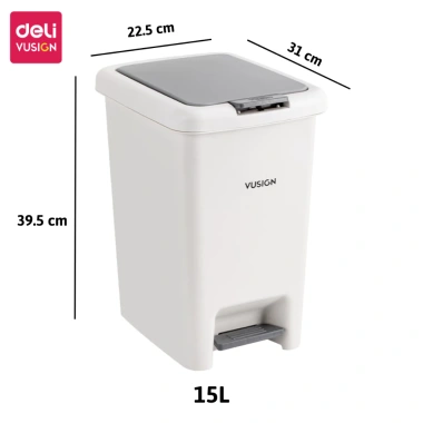 Thùng rác đạp chân Deli 10-15L chữ nhật nắp đậy chống mùi phòng khách & ngủ 10 Thùng rác đạp chân Deli 10-15L chữ nhật nắp đậy chống mùi phòng khách & ngủ 10
