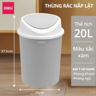 Thùng rác đạp chân Deli 10-15L chữ nhật nắp đậy chống mùi phòng khách & ngủ 14 Thùng rác đạp chân Deli 10-15L chữ nhật nắp đậy chống mùi phòng khách & ngủ 14